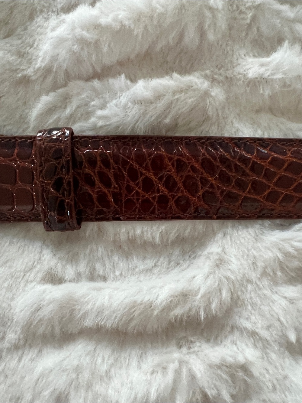 Cole Haan Men's American Alligator Leather Belt Cognac Oxblood Size 34 - Picture 8 of 16